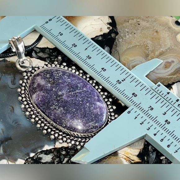 “The Peace Stone” Lepidolite Pendant & Earrings Set - Picture 9 of 14